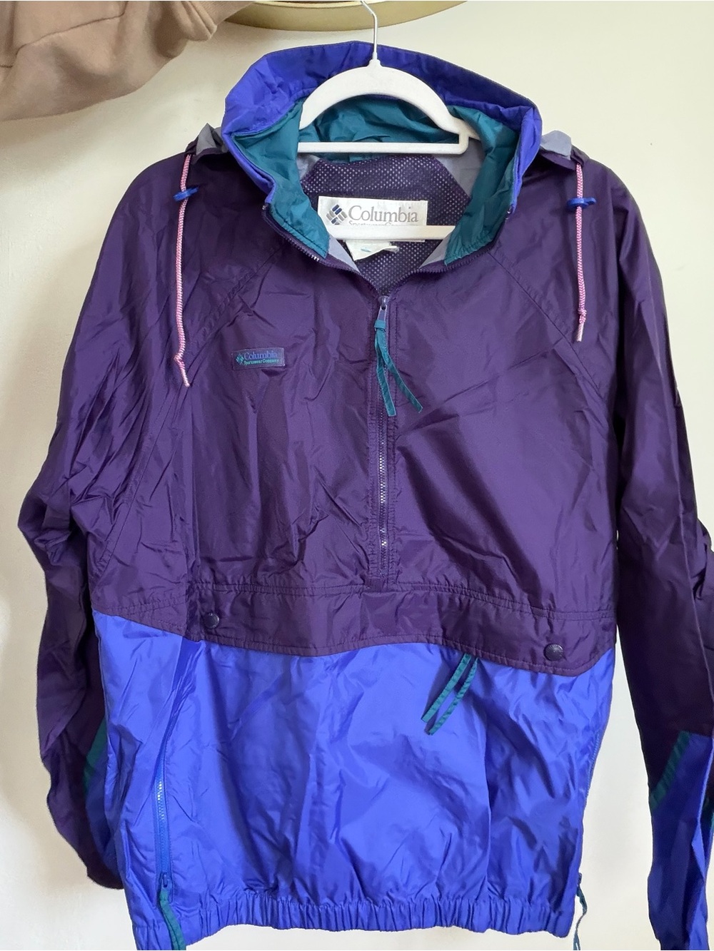 VTG Columbia Two-Tone Purple and Blue Ski Windbreaker Jacket